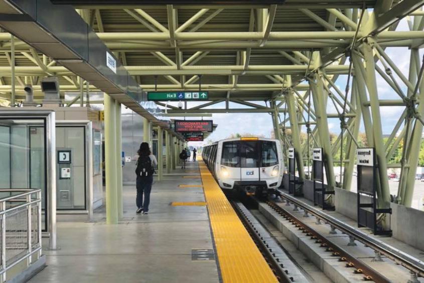 Bay Area Rapid Transit (BART) at Berryessa/North San Jose Station.